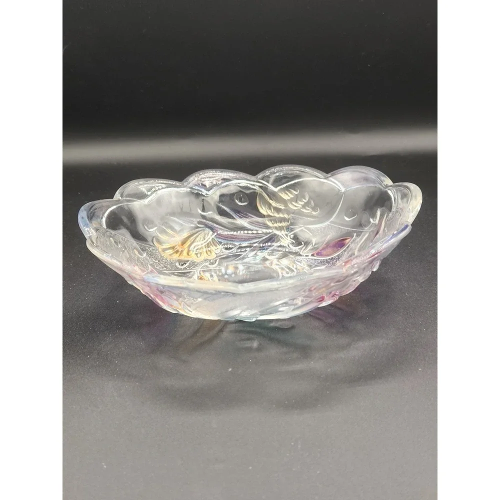 Mikasa Savoir‎ Vivre Largo Tropical Fish Oval Bowl Frosted Multicolor Scalloped